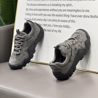 Nouvelle Collection Hiver 2025 – Chaussures de Randonnée Basses Tendance pour Hommes, Polyvalentes, en Faux Daim, Doublées Polaire, à Lacets, Couleur Unie