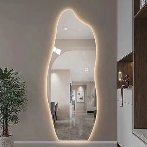 Miroir mural pleine longueur LED à intensité variable, 3 températures de couleur, forme nuage irrégulière, crème premium, pour salon et décoration intérieure - Product Image 3