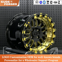 Jantes GUDE Beadlock tout-terrain finition noir brillant et or, jantes décalées pour Ford Bronco Ranger Raptor Jeep Wrangler 5/6 trous 4x4
