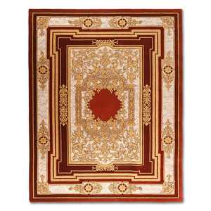 Alfombra ecológica de lana y viscosa con lazo de diseño a mano, alfombra moderna de lujo para decoración para sala de estar - Product Image 1