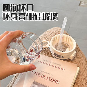 Gnmk Glass Water Bottle 500Ml With Straw Large Capacity For Travel And Daily Use - Product Image 4