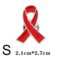 Épingles de revers de ruban cadeau prêtes à être expédiées rubans roses rouges pour faire prendre conscience de la prévention du virus/aide à la non-profit Pin Badge emblème