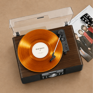 Tourne-disque en bois classique avec lecteur <span class=keywords><strong>CD</strong></span> <span class=keywords><strong>et</strong></span> <span class=keywords><strong>radio</strong></span> FM, haut-parleurs stéréo intégrés <span class=keywords><strong>pour</strong></span> l'écoute à domicile - Product Image 6