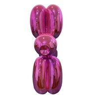 Sculpture populaire de chien de ballon de fibre de verre de vente chaude pour la décoration d'intérieur de salon