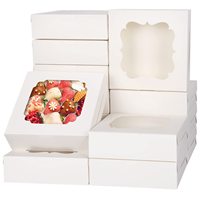 Boîte à pâtisserie pliable blanche pour biscuits, cupcakes et pâtisseries