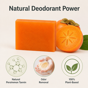 Jabón <span class=keywords><strong>Desodorante</strong></span> Natural de Caqui, Elimina el Olor Corporal, Jabón Antibacterial, Frescura Duradera, Barra Limpiadora Corporal Hidratante - Product Image 6