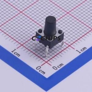 TS-1002-08526 Tactile Switch Through hole Component (THT)-4P,6x6mm Switch Single Pole Single Throw Round Button Through Hole 6mm - Product Image 1