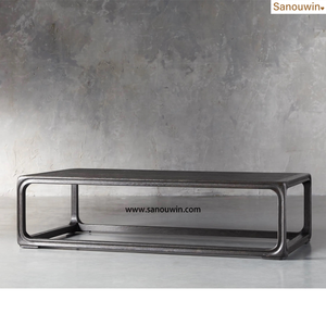 내구성 편안한 미니멀리스트 우드 사이드 테이블 손 조각 윤곽 블랙 얼룩 영원한 호소 야외 안뜰 공원 호텔 - Product Image 4