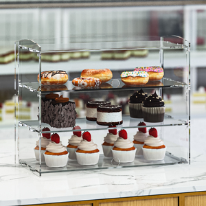 Tùy chỉnh OEM/ODM 3-Tier Acrylic bánh hiển thị Acrylic hiển thị trường hợp bánh Pastry thực phẩm đứng rõ ràng hiển thị Kệ bánh chủ tủ - Product Image 2