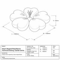 Patung Kursi Kelopak Hati dari Fiberglass, Bentuk Bunga FRP Kustom, Bangku Publik untuk Dekorasi Mal dan Taman Hiburan