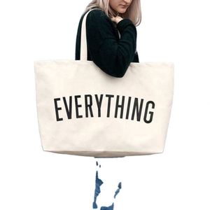 Women's <b>Large</b> Capacity Oversize <b>Canvas</b> Shopping Tote Bag Solid Color <b>Plain</b> Blank Reusable Custom Wholesale - Product Image 4