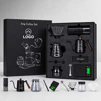 Ensemble moulin à café manuel et kit de café pour infusion manuelle (pour over pour over), avec pot de préparation manuelle, filtre et système de drainage, idéal pour les cadeaux