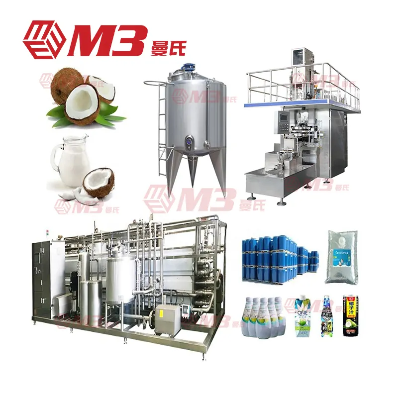 M3 야자열매 물 공정 장치/알몬드 우유 생산 라인/과일 주스 공정 라인