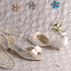 (23 colori) Scarpe Da Sposa Avorio <span class=keywords><strong>Tacco</strong></span> <span class=keywords><strong>Basso</strong></span> Sandali - Product Image 3