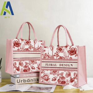 Fashion Reusable Wholesale Accompaniment <strong>Bags</strong> Vintage Floral Concealed <strong>Buckle</strong> Gift Custom Canvas Tote <strong>Bags</strong> - Product Image 1