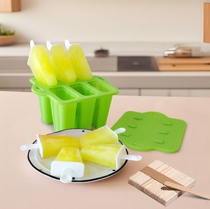 Moldes para paletas de helado de 6 cavidades, moldes para paletas de silicona sin Bpa, molde de silicona para paletas reutilizable para niños - Product Image 3