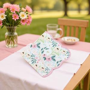 Tisu Serbet Sekali Pakai Motif Bunga Besar, Bahan Pulp Kayu Murni, Cetak Warna Hari Valentine, Pasokan Langsung Pabrik - Product Image 2