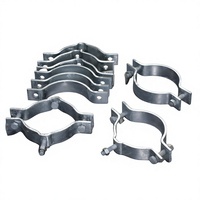 Collier de serrage pour tuyau en acier galvanisé à chaud résistant à la corrosion, collier de support robuste en deux parties avec boulons hexagonaux pour la construction