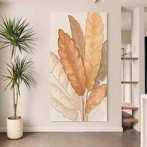 Hand Painted Oil Painting Abstract Art Textured 3D Wabi Sabi Style Wall Art For Entryway Hallway Decor <b>Frameless</b> - Product Image 1