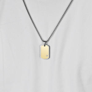 <span class=keywords><strong>Collier</strong></span> à pendentif <span class=keywords><strong>militaire</strong></span> vierge en acier inoxydable 18K plaqué or pour <span class=keywords><strong>homme</strong></span> et chien personnalisé gravure à faire soi-même - Product Image 3