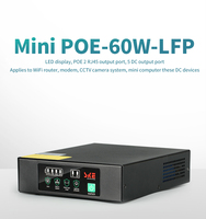 SKE Single Phase Mini UPS 60W Kapasitas Besar DC 9V 12V POE 24V 48V 16000-20000mAh Baterai LiFePO4 Port POE Gigabyte