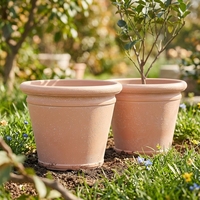 Pot de fleurs classique en plastique de haute qualité, sans BPA, avec trou de drainage auto-arrosant, écologique, léger et durable, pour centre commercial