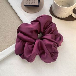 New Satin Solid Scrunchies Big Rubber Ties Elastic Girls Women Head Bands Ponytail Large Intestine Ring Hair Accessories - Product Image 4