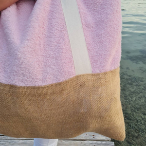 Borsa Shopper per <span class=keywords><strong>la</strong></span> ragazza borsa da spiaggia in tela estiva all'ingrosso perfetta per <span class=keywords><strong>la</strong></span> borsa di spugna rosa da spiaggia - Product Image 6