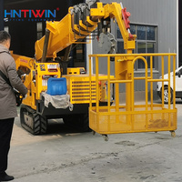 Grue araignée HNTIWIN personnalisée avec portée de travail de 25 mètres, flèche télescopique, nacelle, moteur Weichai, hauteur de levage de 20 m, capacité de levage de 6000 kg