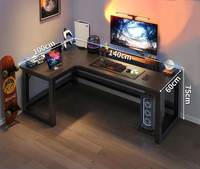 Escritorios en Forma de L para eSports de GEDO Factory, Venta al por Mayor, Colores y Logotipos Personalizados, Textura de Fibra de Carbono, Mesas para Computadora de Juegos