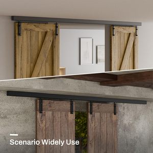 96 "/8ft Trần Núi Hộp đường sắt Barn Door phần cứng Heavy Duty trượt Barn Door theo dõi, hợp kim nhôm Kit cho cửa đôi - Product Image 4