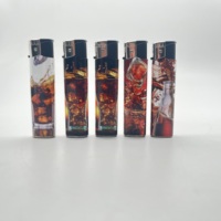 Logo personnalisable imprimé mince 78.1mm Rechargeable électronique flamme briquet réglable Butane torche pour Cigarettes en plastique