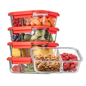glass food container with divider, glass food container with divider  Suppliers and Manufacturers at