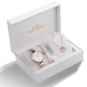 Set di Gioielli IBSO di Lusso per Donna con Orologio al Quarzo, Bracciale e Collana in Cristallo, Set Moda in Oro Rosa, <span class=keywords><strong>Regalo</strong></span> per <span class=keywords><strong>Signora</strong></span> - Product Image 6