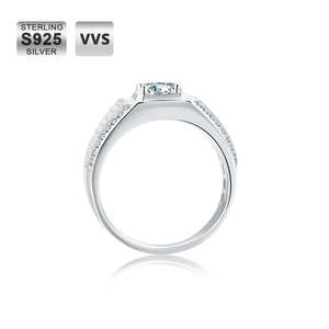 925 스털링 실버 사용자 정의 보석 Moissanite 반지 VVS 랩 다이아몬드 힙합 럭셔리 큰 반지 개인 결혼 반지 - Product Image 3