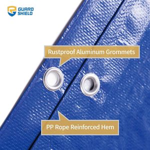 GUARD SHIELD Lona azul/plateada impermeable 10x10 pies Techo de lluvia al aire libre Taprs Cubierta de tienda de campaña Lona ligera 8mil - Product Image 4