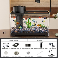 Vente en gros – Nouveau modèle 2026 : Aquarium rectangulaire en plastique – 3 couleurs, 5 tailles avec système de filtration à pomme de douche