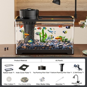 Vente en gros Nouveau modèle 2026 Aquarium en plastique AS - 3 couleurs 5 tailles avec système de filtration à pomme de douche - Product Image 6