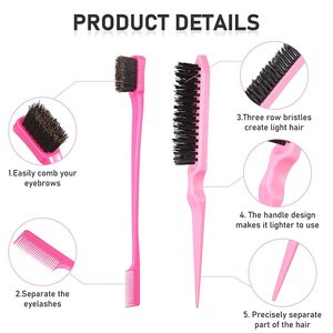 Cepillo de Peinado Rosa con Forma de Paleta, Cepillo para el Cabello de Doble Uso, Herramienta de Peluquería para el Hogar y Salón - Product Image 4