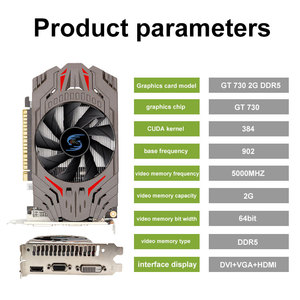 การ์ดจอ GeForce 730 2GB DDR5 VGA สำหรับคอมพิวเตอร์ 64 บิต รองรับการเล่นเกม พร้อมพอร์ต DVI Output  พร้อมพัดลมระบายความร้อน GDDR5 สำหรับเดสก์ท็อป ใหม่" การ์ดจอ 2gb - Product Image 3