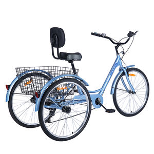 Tricycle à trois <span class=keywords><strong>roues</strong></span> pour adultes en alliage, avec frein à disque, vélo à trois <span class=keywords><strong>roues</strong></span>, tricycle tandem à assistance manuelle, 24' 26' - Product Image 5