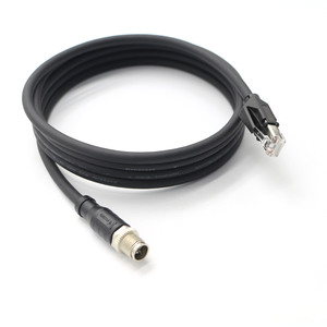 <b>RJ45</b> Network <b>Cable</b> Male to Female Connector Round Black ABS Housing Copper Contact Data Communication <b>Cable</b> - Product Image 5