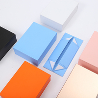 Grandes boîtes en carton pliables avec logo, noires, de luxe, pour emballages cadeaux, rigides, avec couvercle magnétique, pour petites entreprises