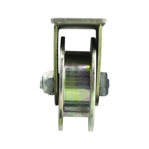 Roulettes industrielles robustes en acier, à glissement rigide, à gorge en H, <span class=keywords><strong>pour</strong></span> portes internes, sans frein, avec protections filetées H 50 #   60 # - Product Image 1