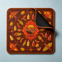 Tapis de Mahjong Tropical Pastèque, Tapis de Table Antidérapant en Microfibre à Imprimé Palmier et Cocktail pour 4 Joueurs, Cadeau de Fête Estivale