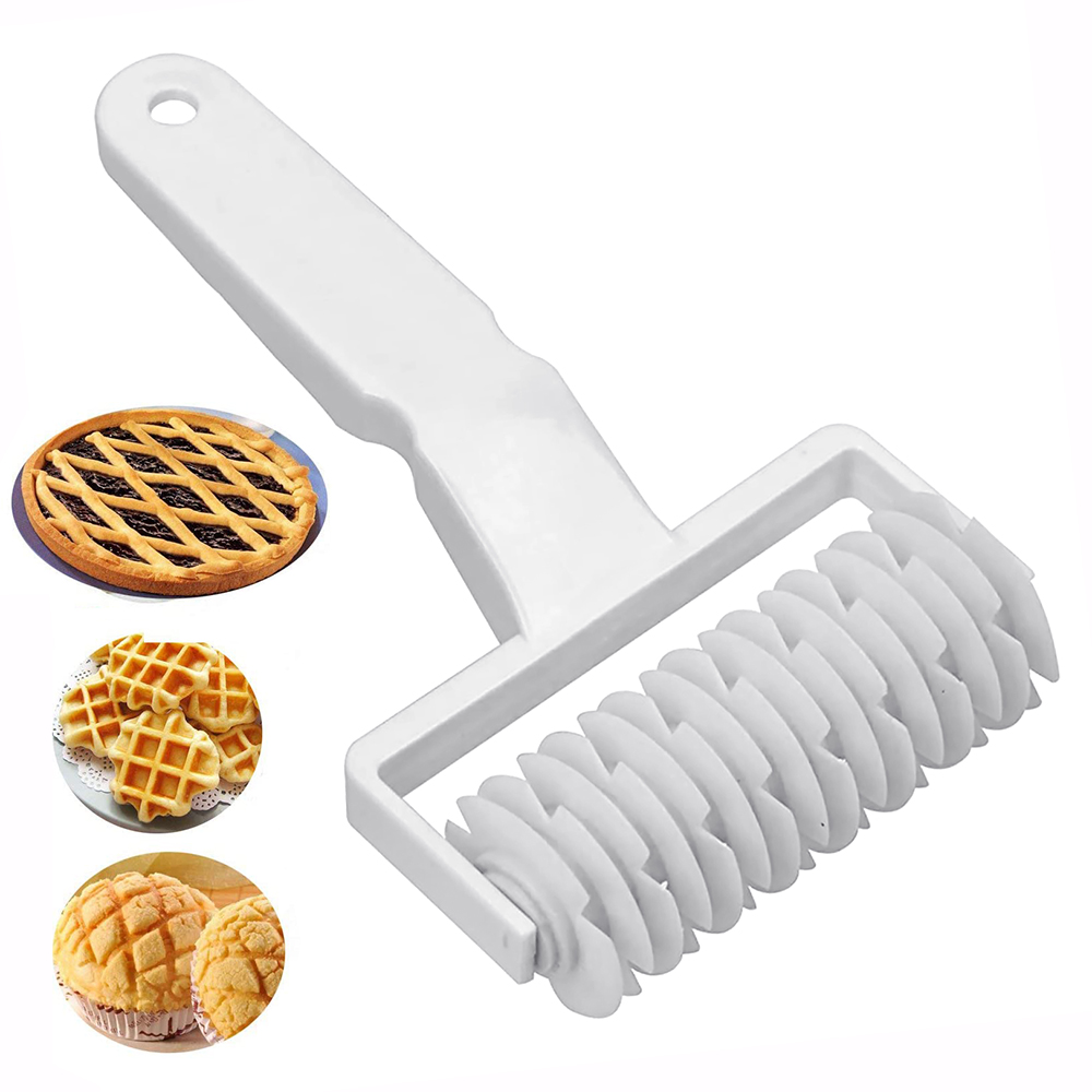 Homesun Online Top Sale Tool Baking Accessories Plastic Dough Lattice Roller Cutter Pull Net Wheel Knife Pizza Pastry Cutter