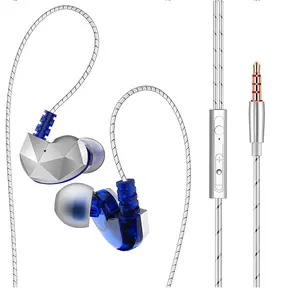 QKZ CK6 Dynamic In-ear Wired Earphones Red Blue 3.5mm Monitor Earbuds HIFI Bass Sports Earphones