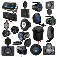 Cargador de Moto LED de Alta Potencia, Cargador Rápido 3.0, Cargador de Coche con Puerto USB de Carga Rápida 12V 24V, Enchufe de Salida para Coche
