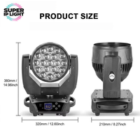 Projecteur LED mobile 19x15W RGBW 4-en-1 8~58 °   Zoom Pixel Dimming DMX RDM