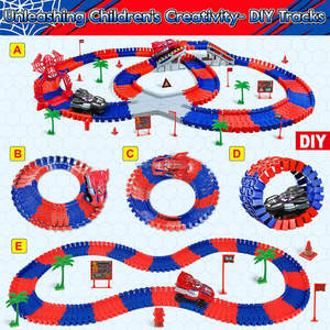 Giocattoli educativi 212 pezzi da corsa giocattoli <span class=keywords><strong>con</strong></span> 2 auto elettriche a Spider Truck auto Monster Truck Slot giocattoli per ragazzi - Product Image 4